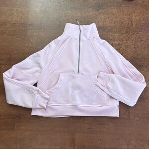 Pink Half-Zip Hoodie Sweatshirt
